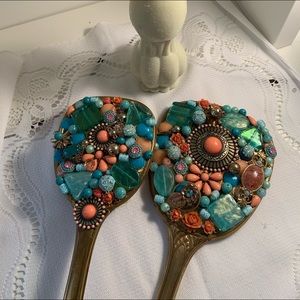 Vintage mirror and brush